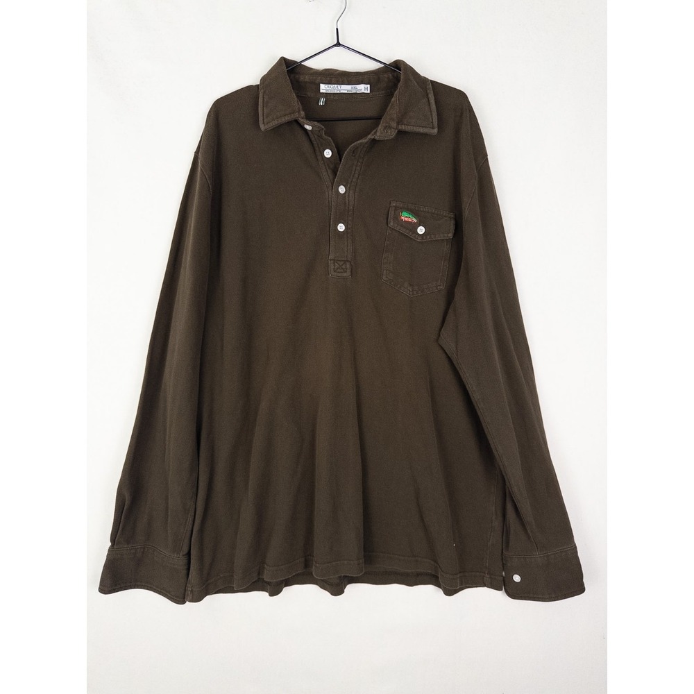 Criquet Rugby‎ Polo Mens 2XL Brown Solid 100% Organic Cotton Ranch Camp